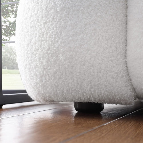 62.2length ,35.83 Deepth ,human Body Structure For USA People, Marshmallow Sofa,boucle Sofa ,White Color, 2 Seater