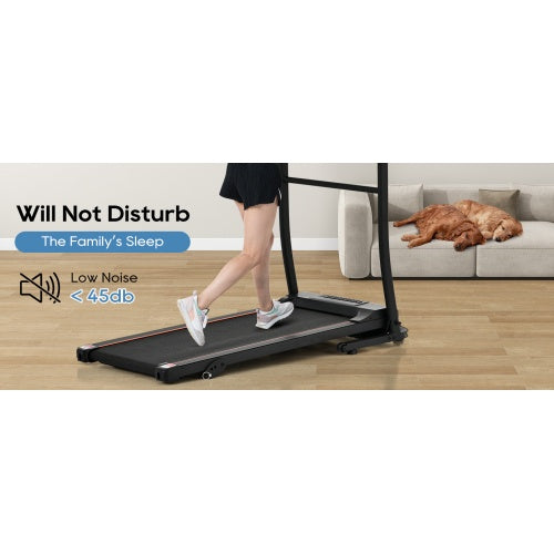 Folding Treadmill Electric Running Machine 2.5HP Motor 300LBS Weight Capacity Walking Jogging Machine With 3 Level Incline 12 Preset Programs For Home Gym