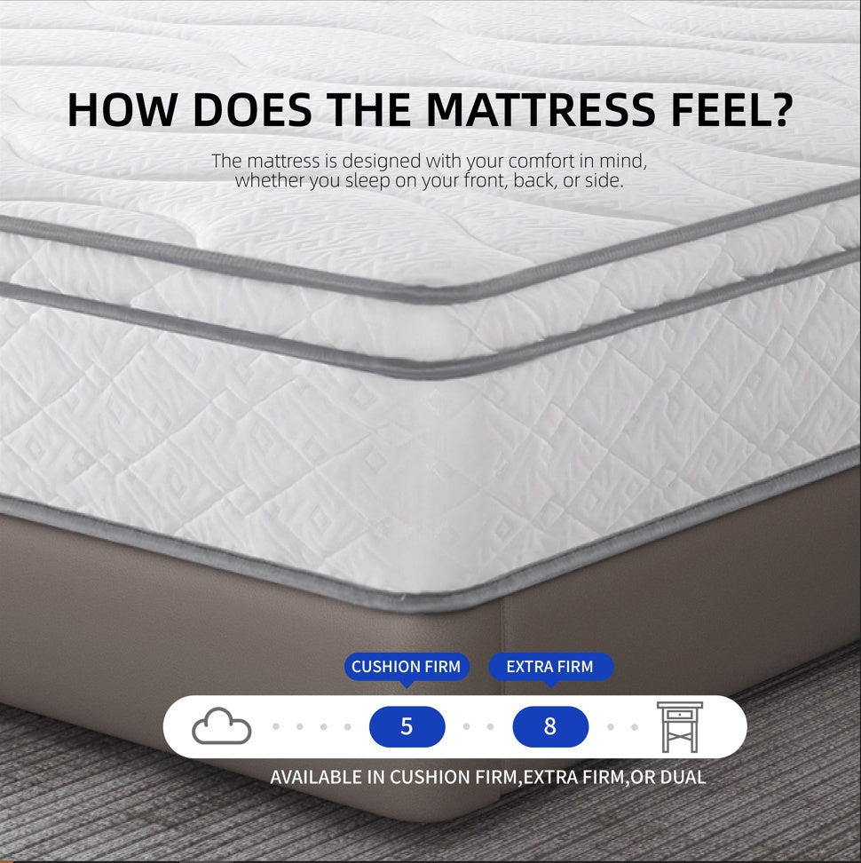 Full Size Mattress,10 Inch Hybrid Mattress In A Box With Gel Memory Foam,Individually Wrapped Pocket Coils Innerspring For Breathable And Durable Support, CertiPUR-US Certified