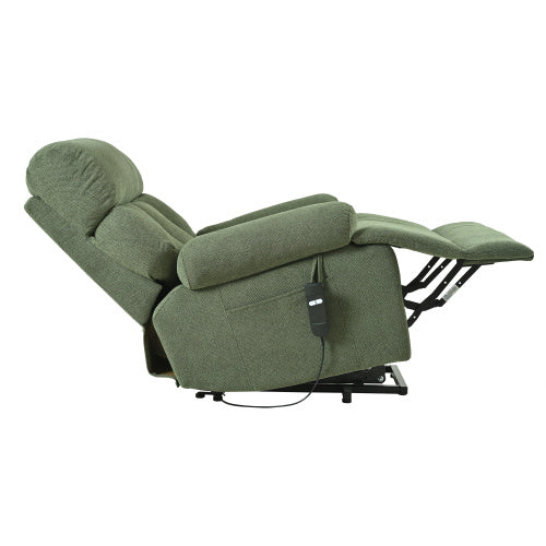Oversized Power Lift Recliner Chair For Elderly, Electric Fabric Recliner Chair For Seniors, Home Theater Seating,Reclining Sofa Chair With Remote Control,Side Pocket ,Spacious SeatDark Green
