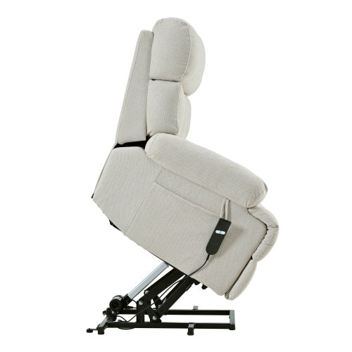 Recliner Chair For Elderly, Electric Fabric Recliner Chair For Seniors, Home Theater Seating,Reclining Sofa Chair With Remote Control,Side Pocket ,Spacious Seat Light Gray