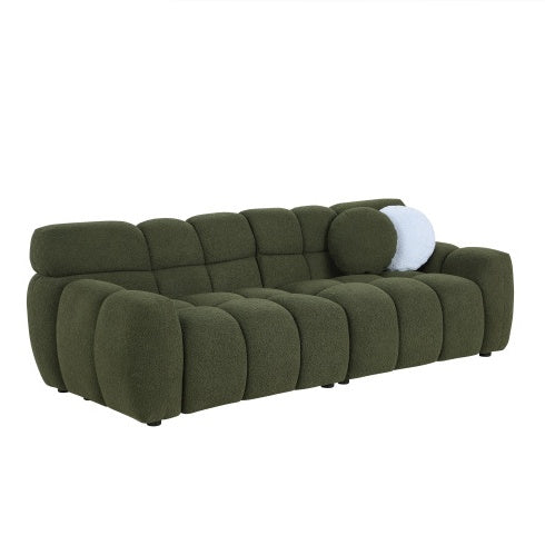 87.4 Length ,35.83 Deepth ,human Body Structure For USA People, Marshmallow Sofa,boucle Sofa ,3 Seater, Black BOUCLE