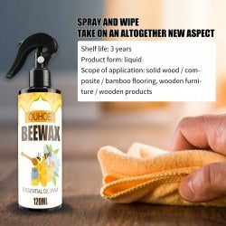 OUHOE Furniture Beeswax Spray, Furniture Floor Care Polishing Waterproof Anti-Cracking Scratches Refurbished Care Wax