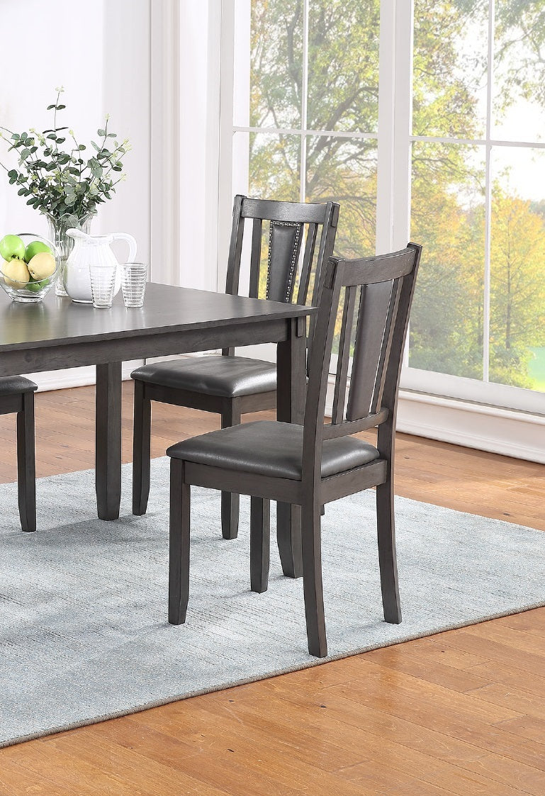 Grey Finish Dinette 5pc Set Kitchen Breakfast Dining Table W Wooden Top Upholstered Cushion Chairs Dining Room Furniture