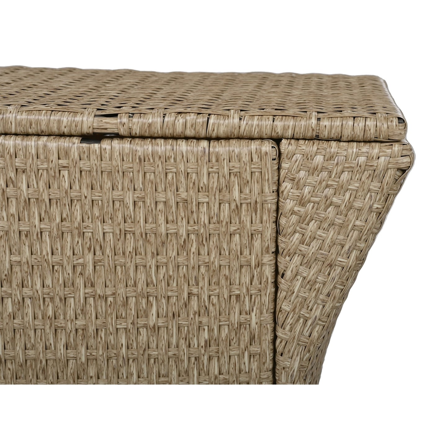 U Style 6-Person Fan-Shaped Rattan Set With Cushions Table