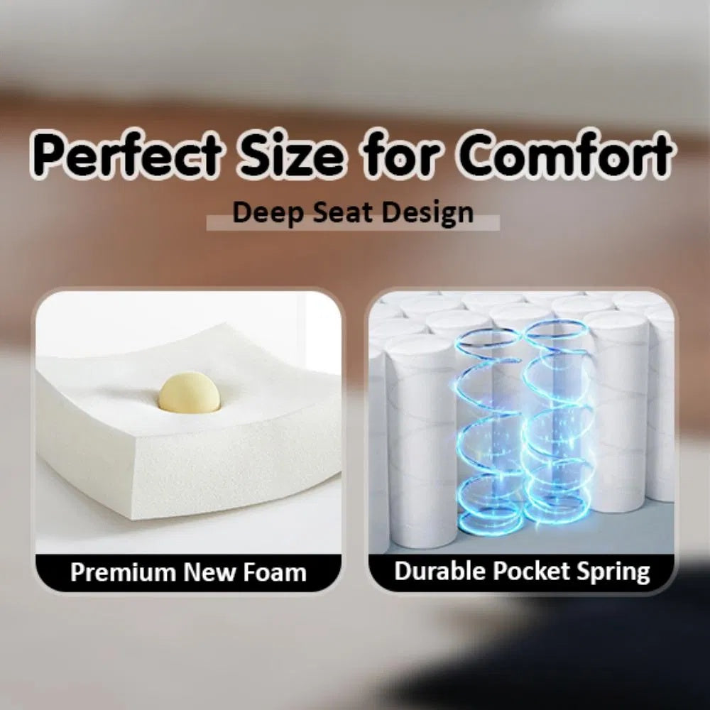 Oversized Double Lounge Chaise,Cloud Plush Sofa Bed,Upholstered Boneless Cloud Sofa Deep Seat,No Assembly Required,Modern Corduroy Sleeper Loveseat Chair For Living Room Bedroom Reading,Black