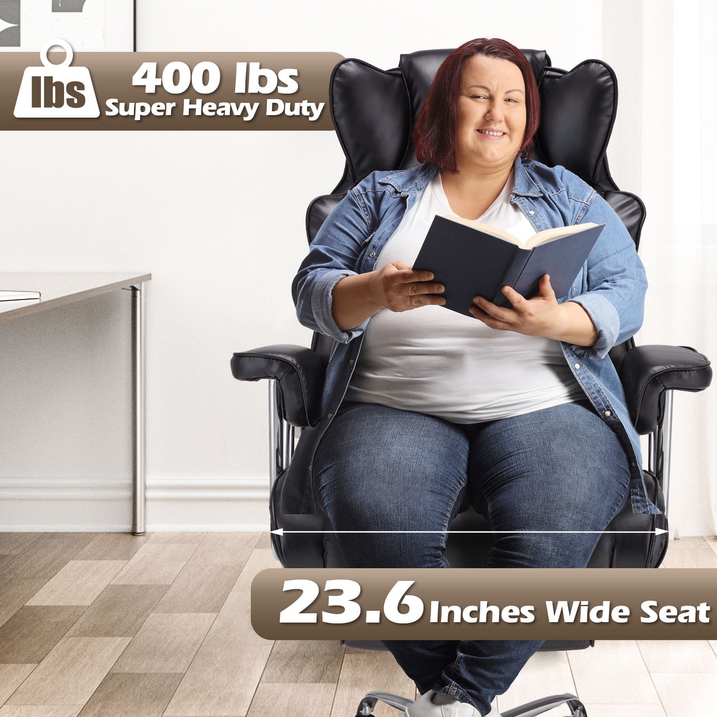 400LB Big And Tall Office Chair Black