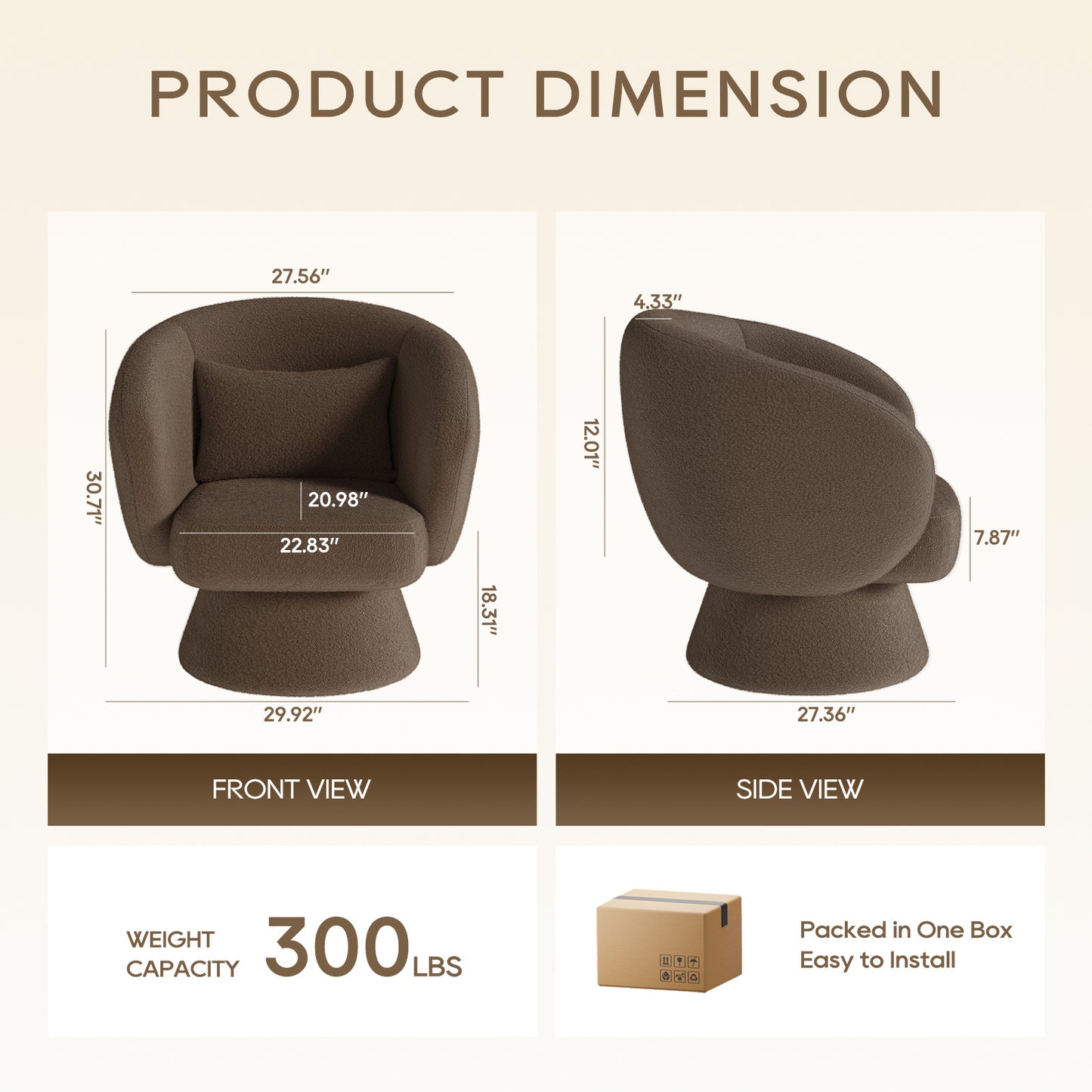 Modern Cushioned Bucket Chair