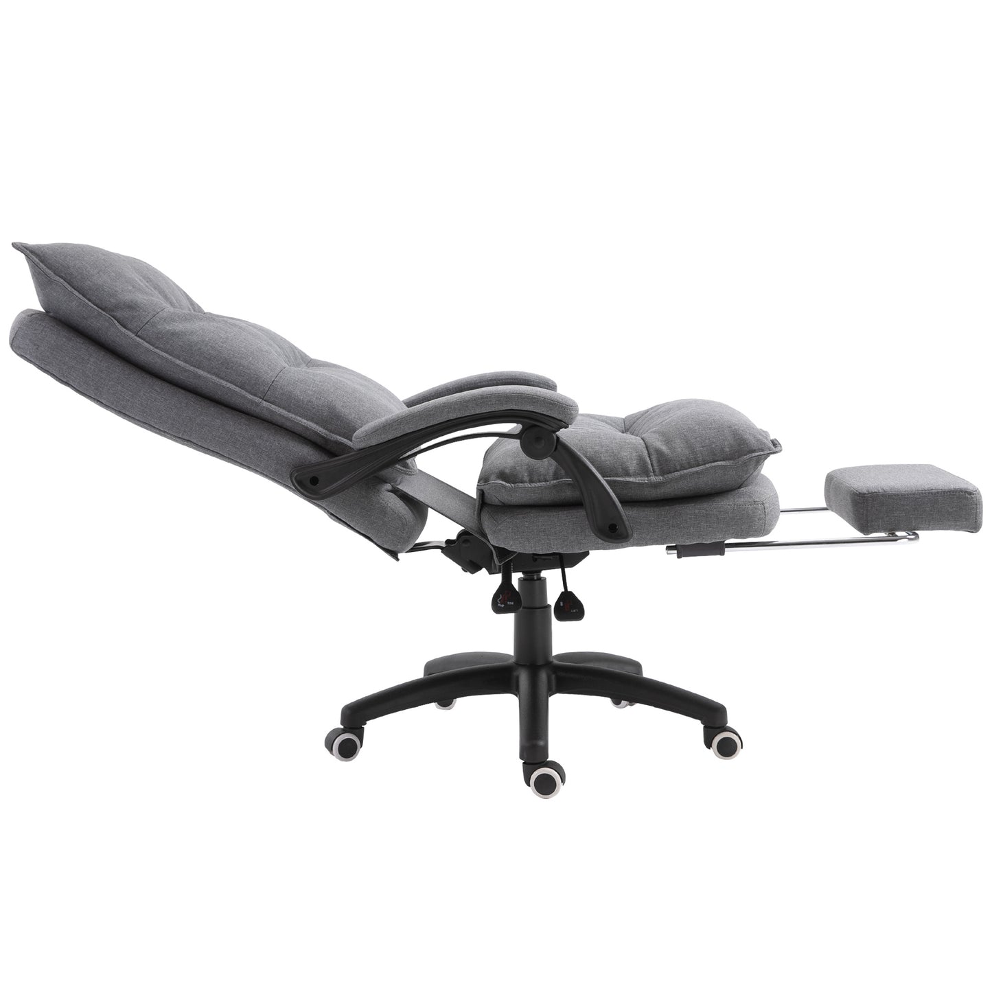 Vinsetto Executive Office Chair, 360 Swivel, Adjustable Recliner With Retractable Footrest, Gray