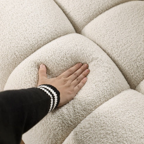 87.4 Length ,35.83 Deepth ,human Body Structure For USA People, Marshmallow Sofa,boucle Sofa ,3 Seater, Black BOUCLE