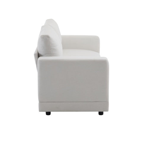 81 Modern Square Arm Sofa With Soft Velvet Upholstery, Deep Cushions, And Sturdy Legs In Navy Blue For Living Room Or Bedroom