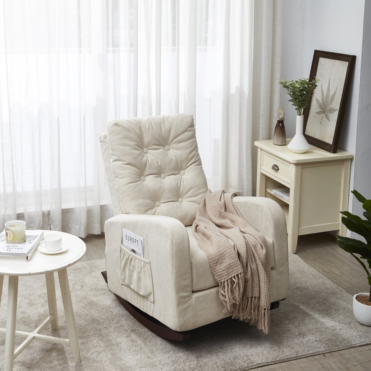 Single Sofa Reclining Chair, Japanese Lazy Sofa, Adjustable Tatami Balcony Chair