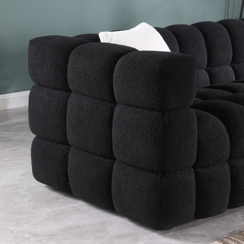 84.3 Length ,35.83 Deepth ,human Body Structure For USA People, Marshmallow Sofa,boucle Sofa ,White Color,3 Seater