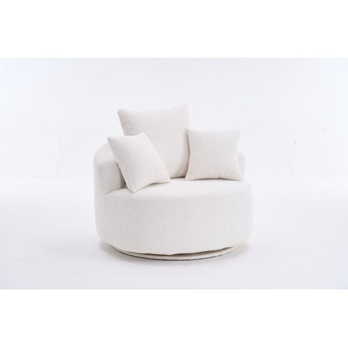 LY-031WH SWIVEL COMPRESSION CHAIR Single-seat Compression Chair, Crochet Yarn Material, Full Sponge Compression Swivel Chair,Compression Chair For Home Living Home Furniture Apartment Hotel Office