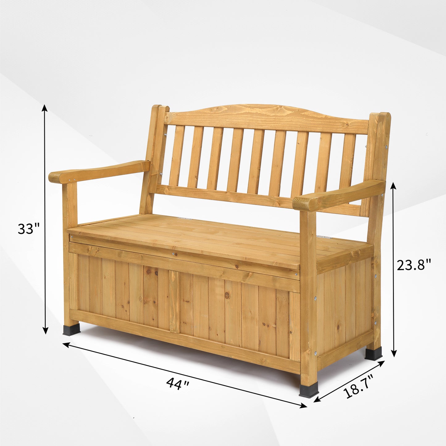 44inch, With Backrest Armrests, Courtyard Wood Storage Box