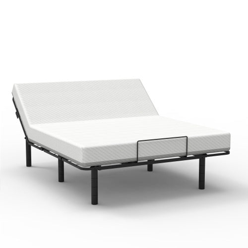 Zero Clearance Adjustable Bed Base Frame Head And Foot Incline Quiet Motor Queen Size Zero Gravity, Dual USB A C Ports