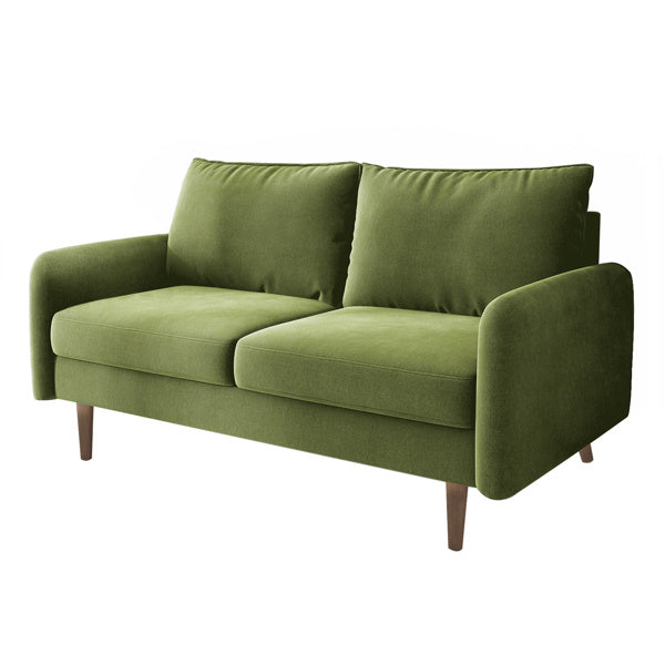 56.3-inch Velvet Round Arm Apartment Double Sofa