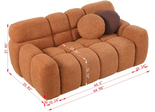 64.96 Length ,35.83 Deepth ,human Body Structure For USA People, Marshmallow Sofa,boucle Sofa ,2 Seater