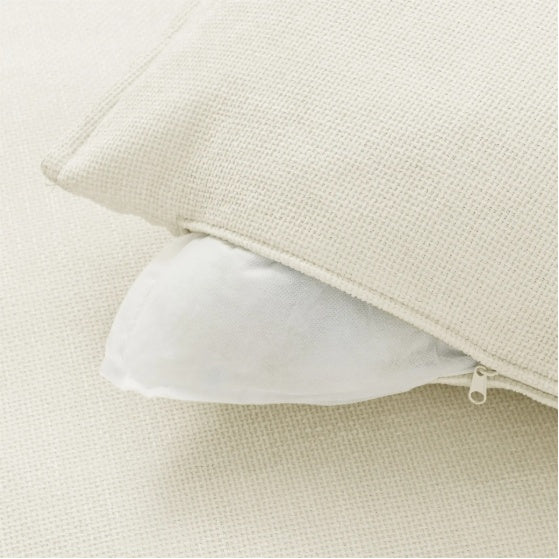 Comfy Cloud Couch Loveseat With Ottoman, Modern Chenille Love Seat Upholstered Modular Couch Sleeper For Living Room, Apartment, Studio, Office Beige White