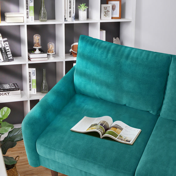 56.3-inch Velvet Round Arm Apartment Double Sofa