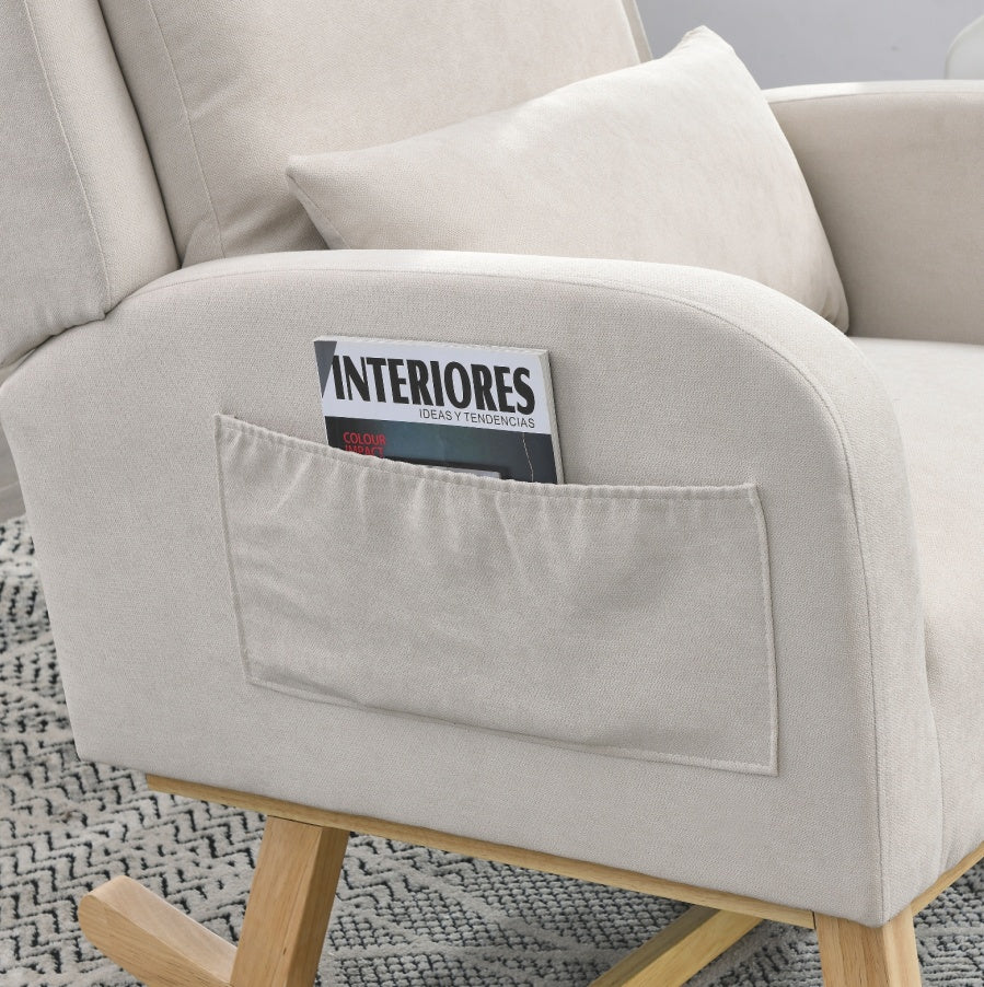 Welike 27.5W Modern Accent High Back Armchair Rocker With Lumbar Pi