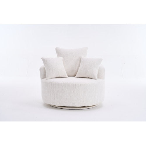 LY-031WH SWIVEL COMPRESSION CHAIR Single-seat Compression Chair, Crochet Yarn Material, Full Sponge Compression Swivel Chair,Compression Chair For Home Living Home Furniture Apartment Hotel Office