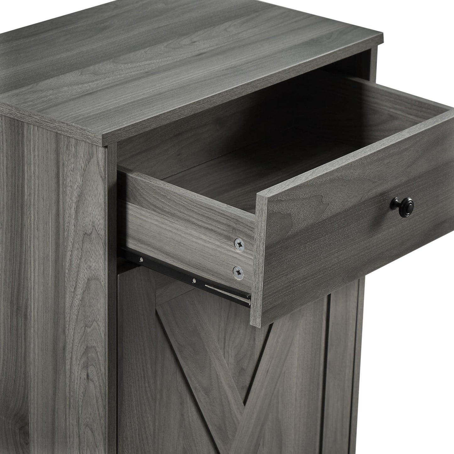 Tilt Out Trash Can Cabinet,Freestanding Wood Recycling Trash Cabinet with Drawer