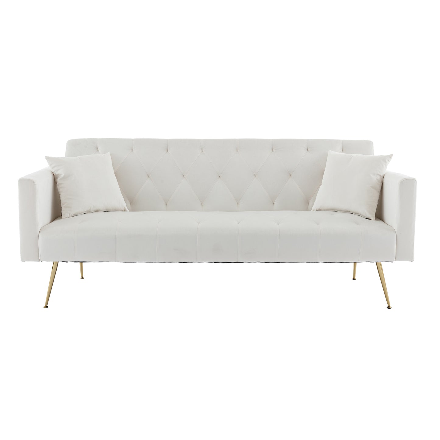 Modern Velvet Sofa Bed Folding Futon For Lving Room