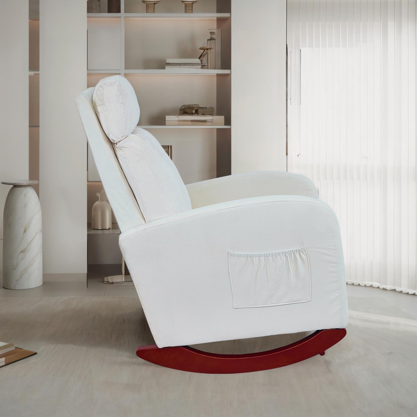 Rocking Chair Nursery Chair with High Back,Rocker Nursery Glider Chair for Living Room Bedroom