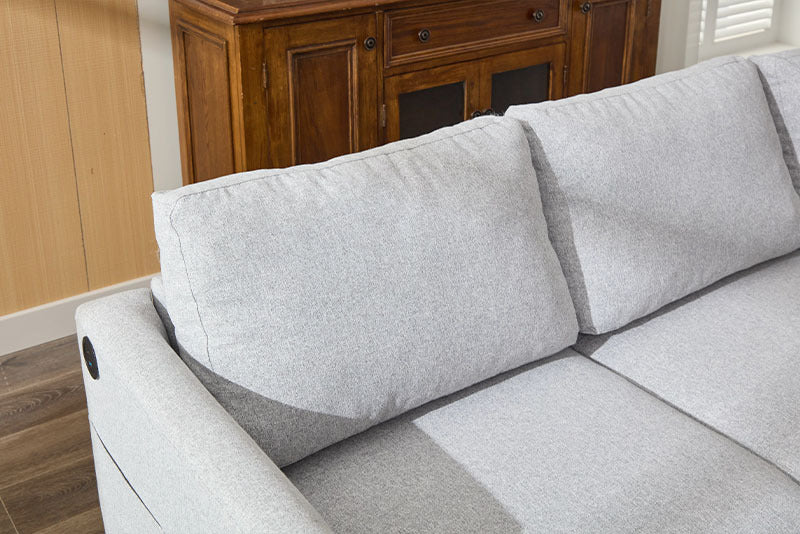 Fabric 3 Seater Couch With 2 USB, Comfortable Sectional Couches And Sofas For Living Room Bedroom Office Small Space, Easy Assembly & Comfy Cushion Cannot Be Sold On Temu