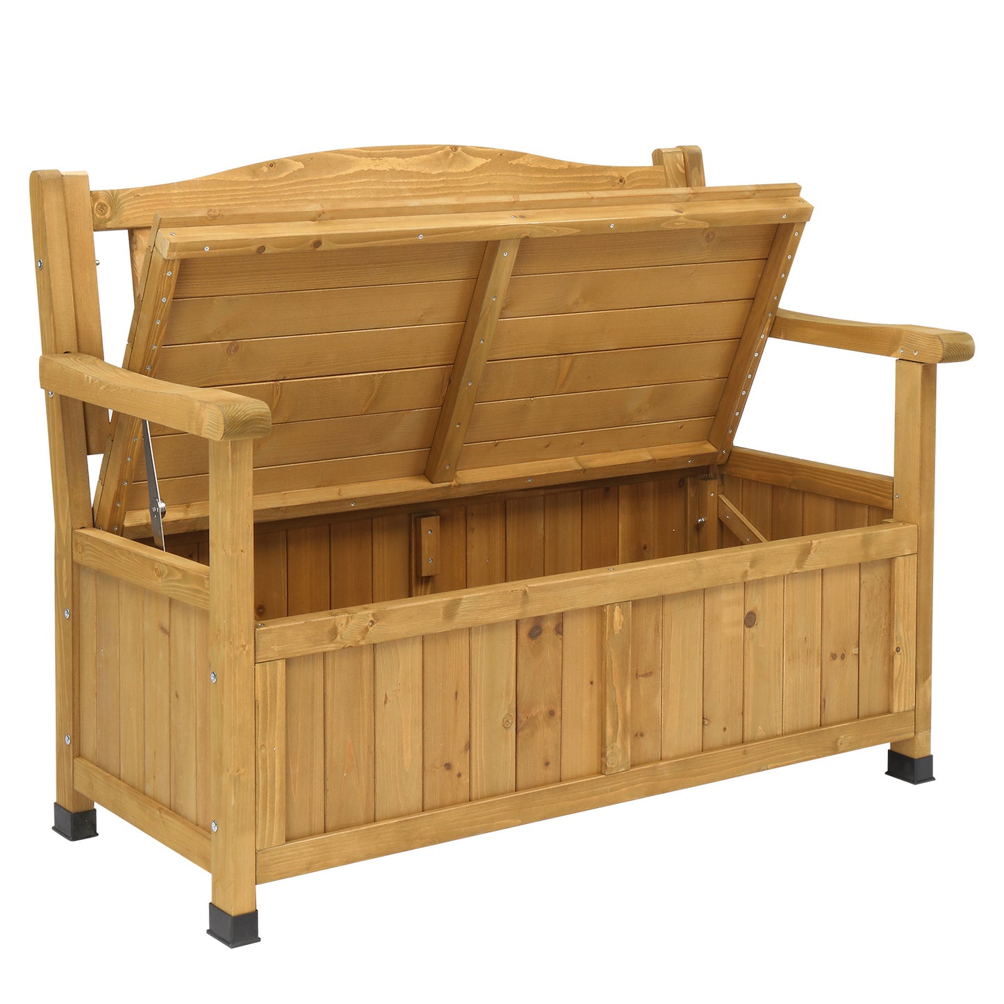 44inch, With Backrest Armrests, Courtyard Wood Storage Box