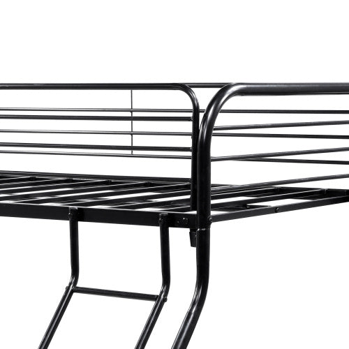 Twin-Over-Full Metal Bunk Bed, Heavy Duty Bunk Bed,Easy Assembly With Enhanced Upper-Level Guardrail, White