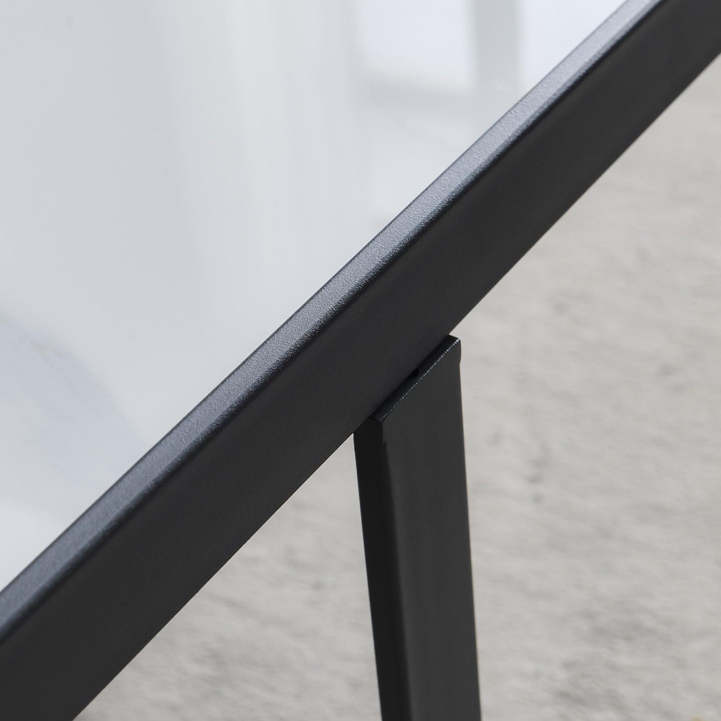 Minimalism Square coffee table,Black metal frame with sintered stone tabletop