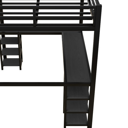 All Metal Loft Bed With Desk And Shelf