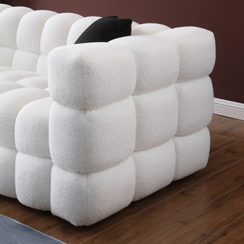 62.2length ,35.83 Deepth ,human Body Structure For USA People, Marshmallow Sofa,boucle Sofa ,White Color, 2 Seater
