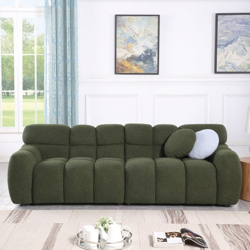 87.4 Length ,35.83 Deepth ,human Body Structure For USA People, Marshmallow Sofa,boucle Sofa ,3 Seater, Black BOUCLE