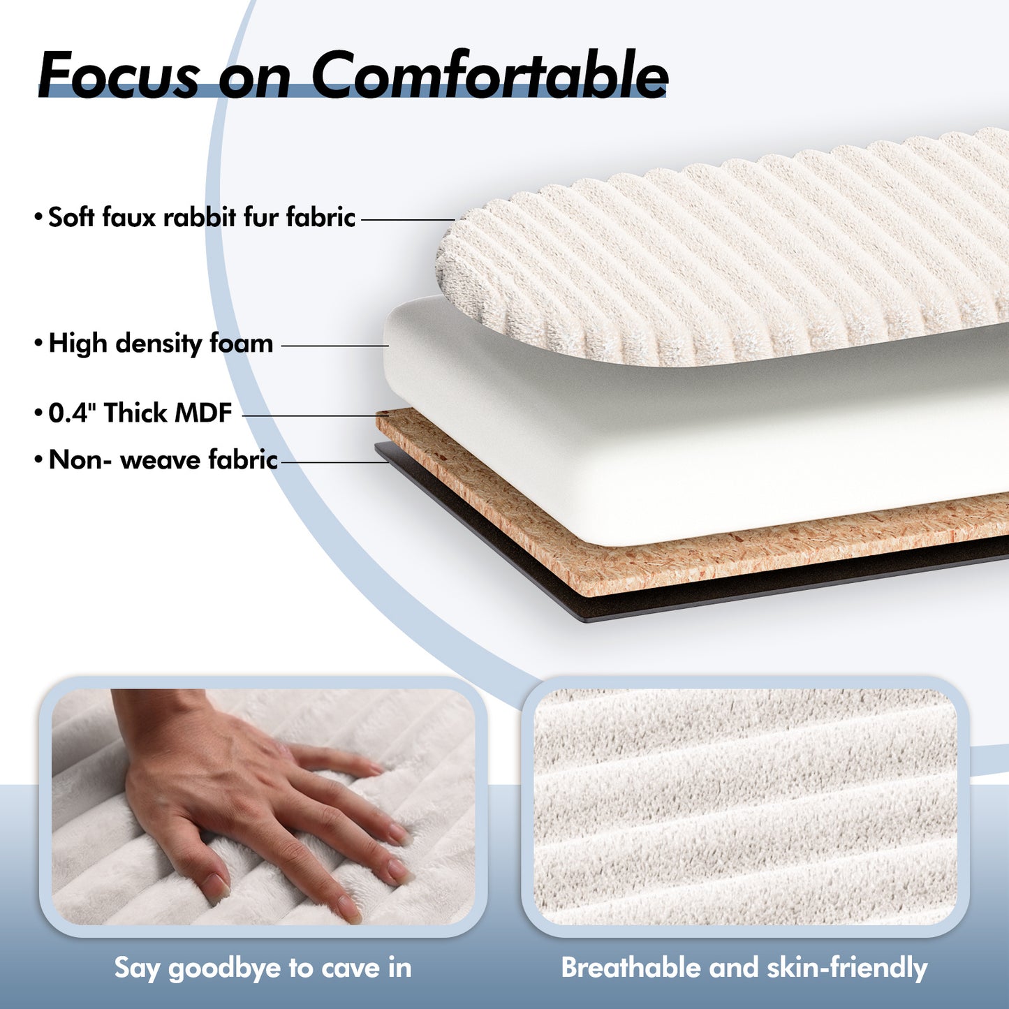 Linen Upholstered Storage Bench