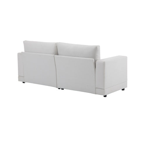 81 Modern Square Arm Sofa With Soft Velvet Upholstery, Deep Cushions, And Sturdy Legs In Navy Blue For Living Room Or Bedroom