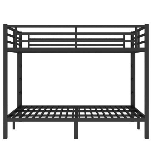 Metal King Over King Bunk Bed For Teens And Adults,Space Saving Noise Reduced No Box Spring Needed, Black