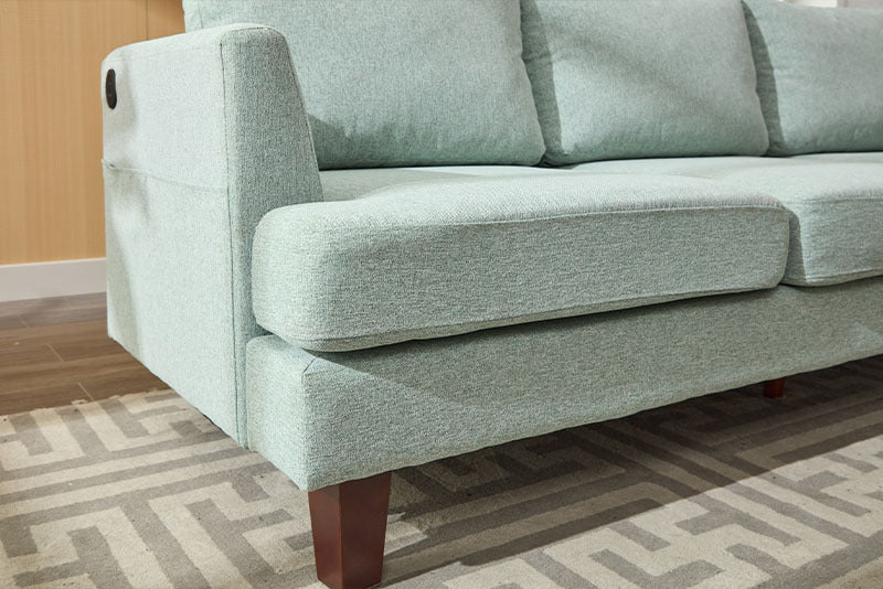 Fabric 3 Seater Couch With 2 USB, Comfortable Sectional Couches And Sofas For Living Room Bedroom Office Small Space, Easy Assembly & Comfy Cushion Cannot Be Sold On Temu