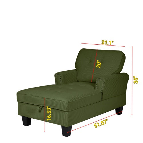 Chaise Lounge Indoor Sleeper Sofa Bed Chair Upholstered Lounge Chair For Bedroom Living Room With Rivets