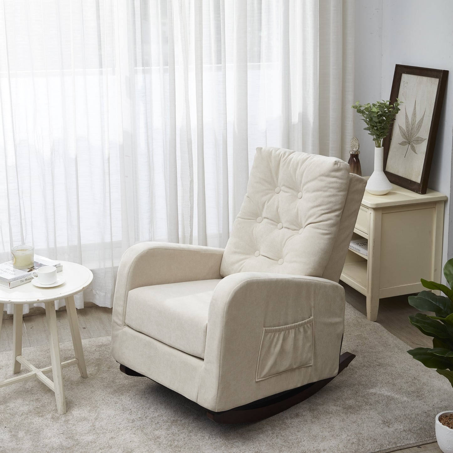 Single Sofa Reclining Chair, Japanese Lazy Sofa, Adjustable Tatami Balcony Chair