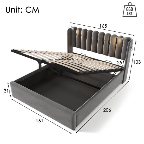 Linen Storage Space Bed Frame With Mattress Size 160cmx200cm