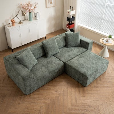 Modular Cross-section With L-shaped Lounge Chair, Cloud Sofa, Living Room, Bedroom Soft Cushion Sofa - No Installation Required - Chenille Fabric