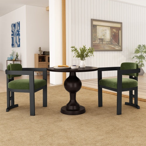 Indoor Upholstered Wood Dining Chair Set Of 2