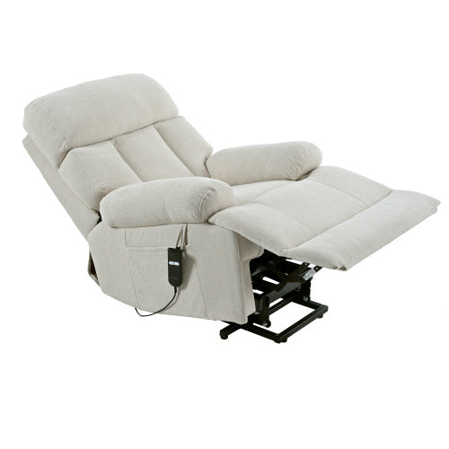 Recliner Chair For Elderly, Electric Fabric Recliner Chair For Seniors, Home Theater Seating,Reclining Sofa Chair With Remote Control,Side Pocket ,Spacious Seat Light Gray