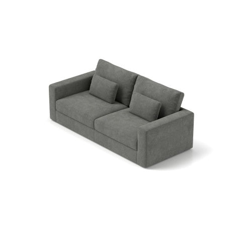83 Modern Sofa Couches For Living Room, 3 Seater Sofa, Upholstered Compressed Cushions Detachable Cover,Pewter