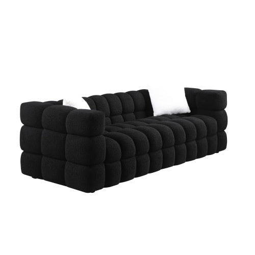 84.3 Length ,35.83 Deepth ,human Body Structure For USA People, Marshmallow Sofa,boucle Sofa ,White Color,3 Seater