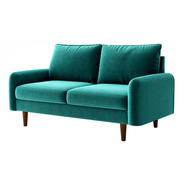 56.3-inch Velvet Round Arm Apartment Double Sofa