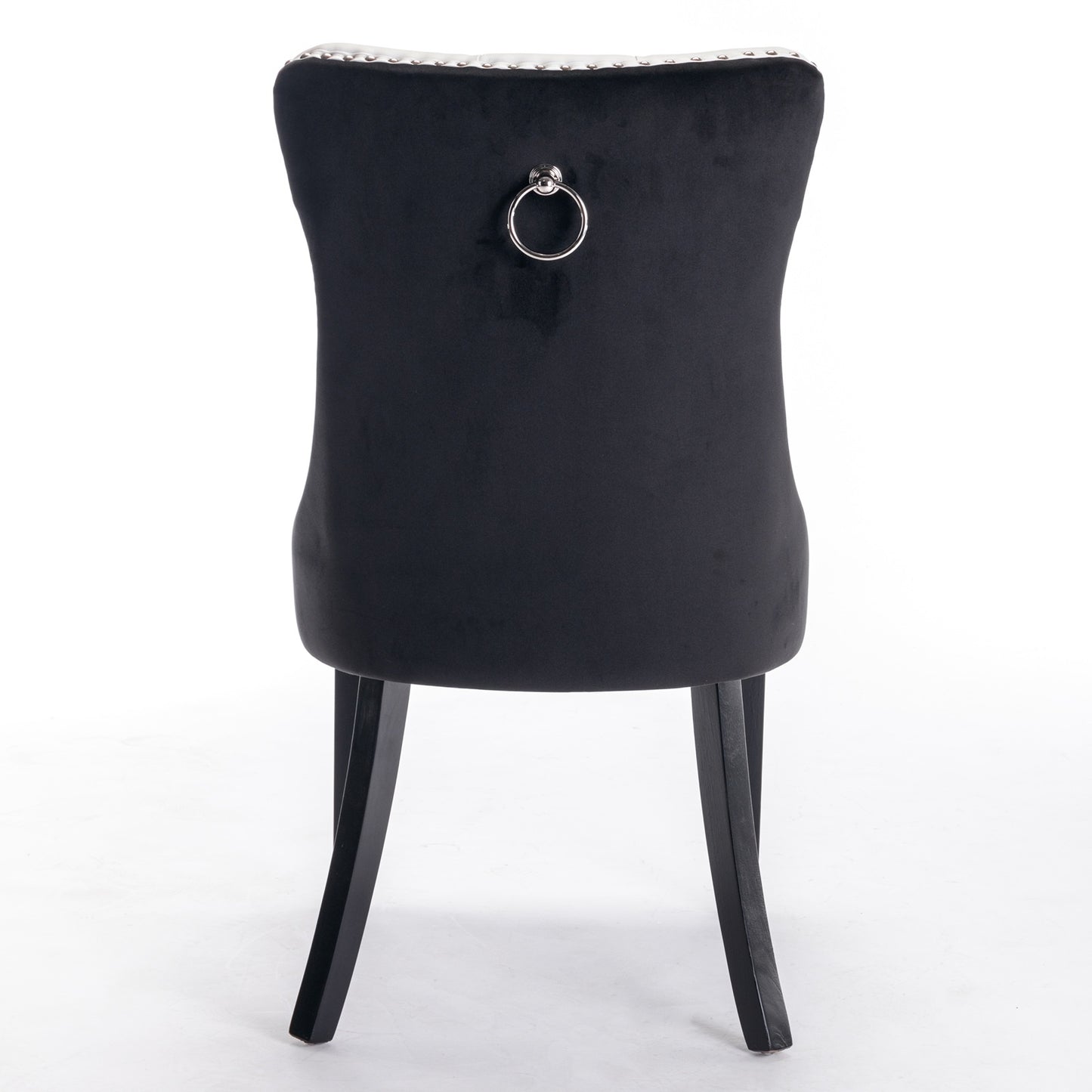 A&A Furniture Nikki   Modern Tufted Solid Wood PU  Velvet Chair